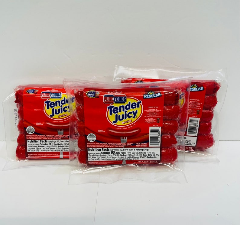 Filipino Tender Juicy Hotdogs 2.2 Lbs or 3 X 12 OZ pack CLASSIC