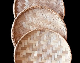 5 x 9" Bilao  Round Bamboo Trays Philippines