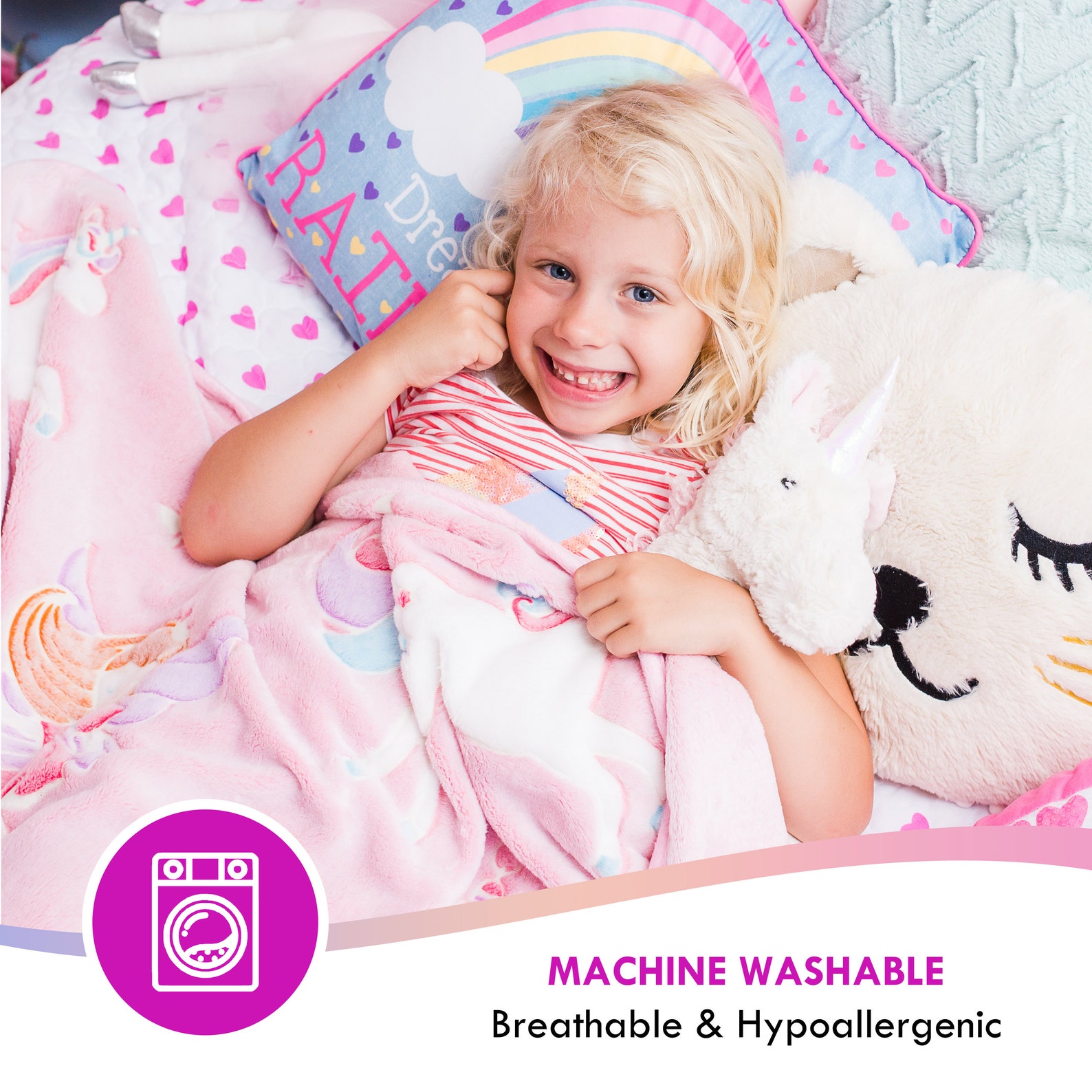 Glow in the Dark Unicorn Blanket Premium Soft Pink Fleece Etsy