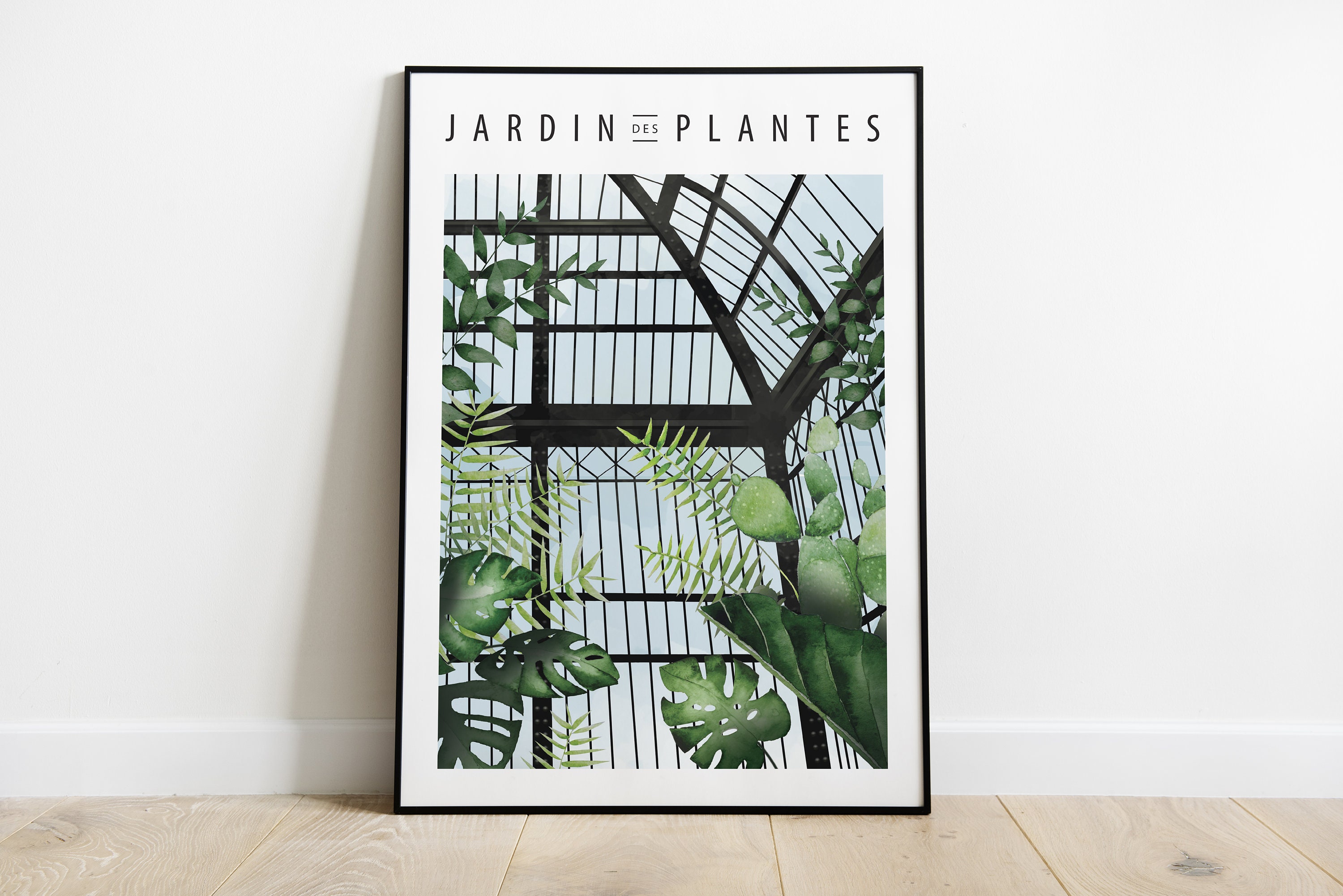 Affiche Jardin Des Plantes | Impression Décoration Murale Aquarelle Botanique Végétal Urban Jungle T