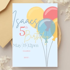 Kids Birthday Party Invitation - Editable Canva Template | Instant Download