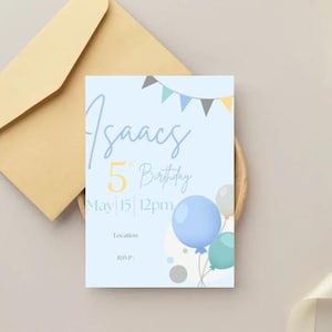Kids Birthday Party Invitation - Editable Canva Template | Instant Download