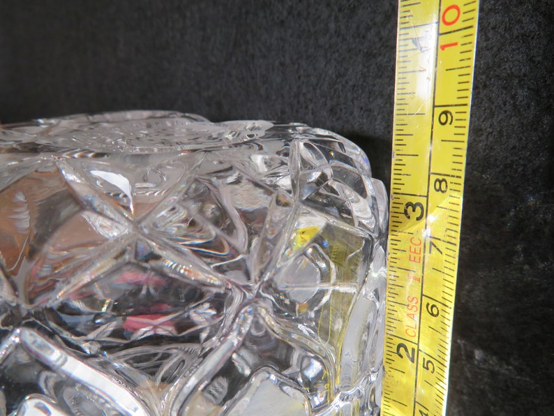 West German crystal crystal trinket box Vintage West German Bleikristall 24/% lead crystal glass heart shaped trinket box with rose pattern