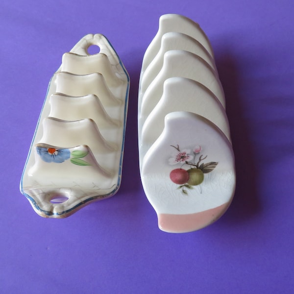 Retro floral toast racks by Royal Winton Grimwades (1934-1950) and Swinnertons, Mid Century toast rack, country cottage breakfast decor