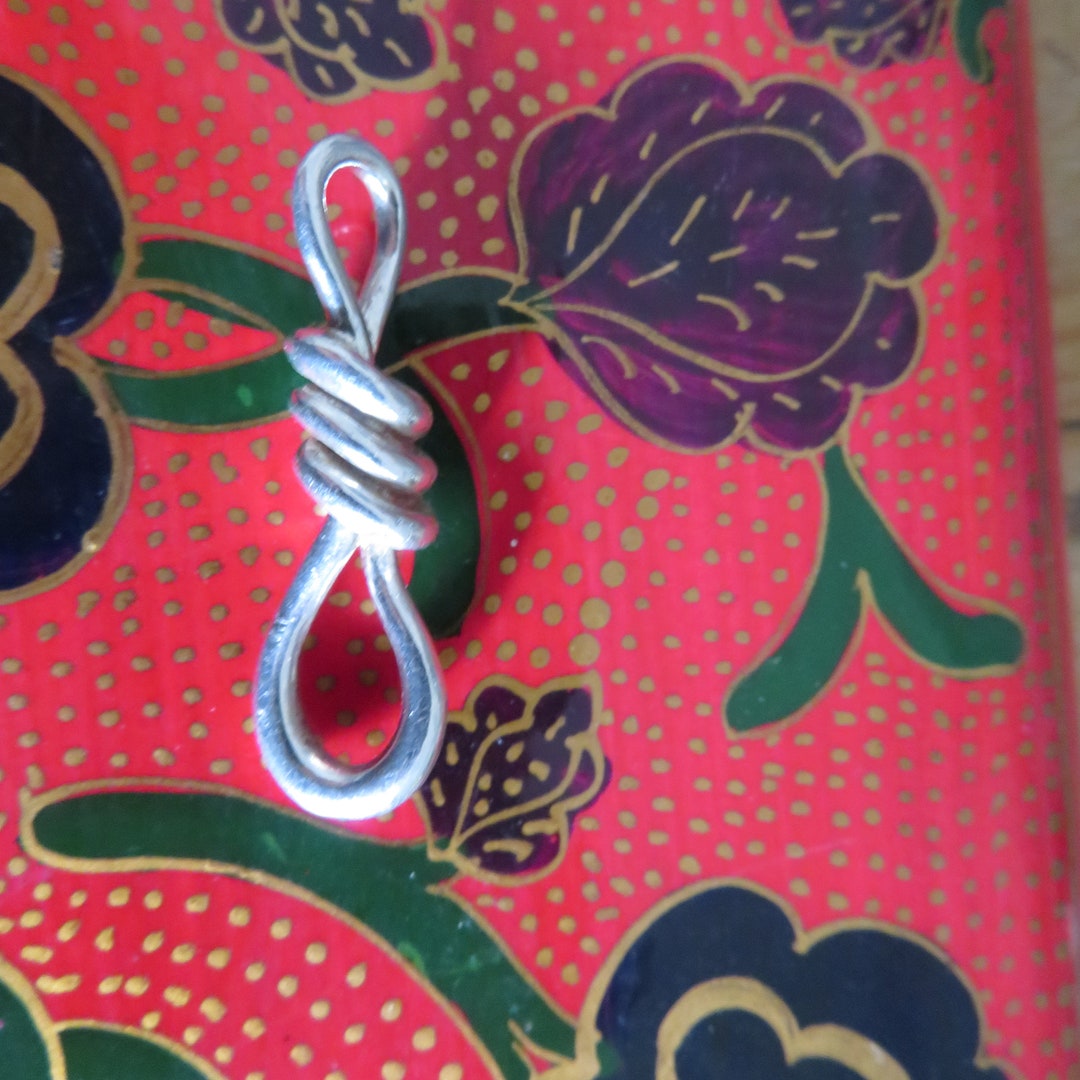 Sterling Silver Double Loop Triple Knot Pendant Stamped 925 Etsy