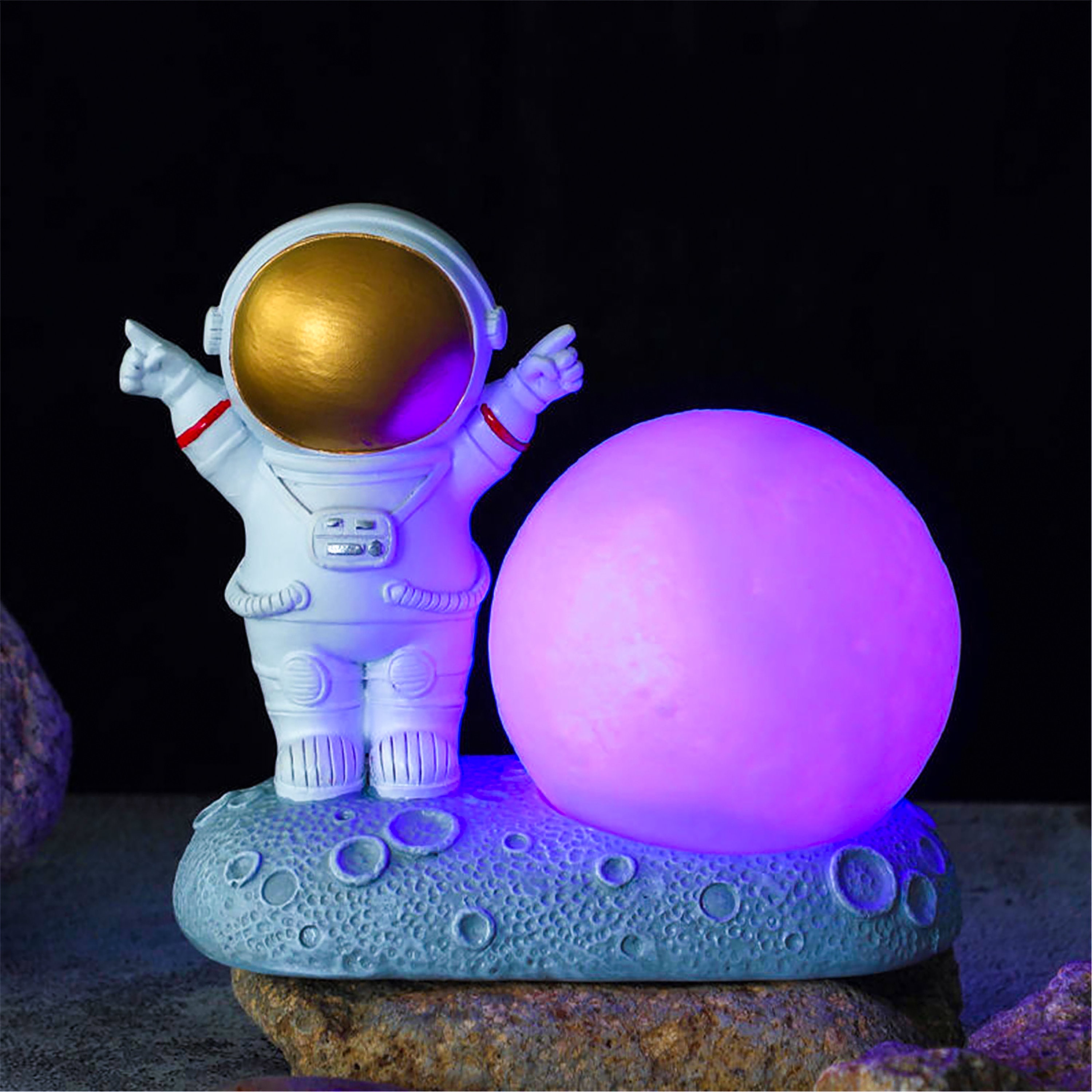 Kids Lamp LED Colorful Clouds Astronaut Lamp with Rainbow Etsy