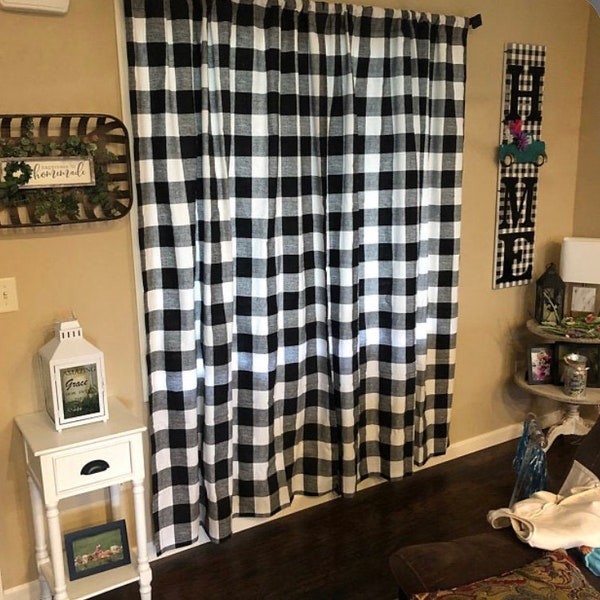 Buffalo Check Curtains Etsy