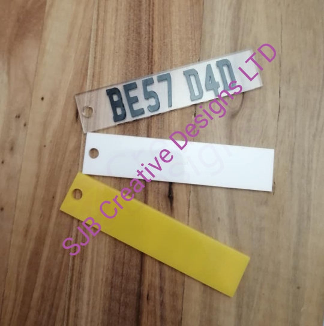 Cast Acrylic Numberplate Registration Plate Rectangle Etsy