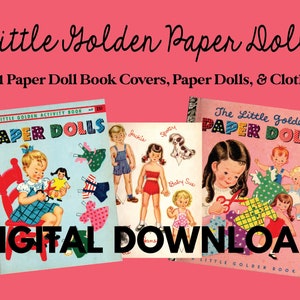 The Little Golden Paper Dolls Capas de livros, bonecas e roupas vintage