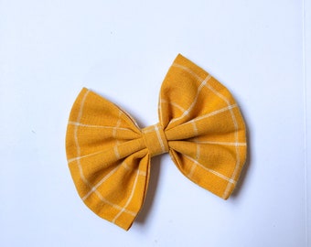 Arco escolar / Arco de regreso a la escuela / Lazo amarillo / Arco a cuadros / Arco de caída / Arco de niña de gran tamaño / Arco de niño pequeño de gran tamaño / Lazo para el cabello / Accesorio para el cabello