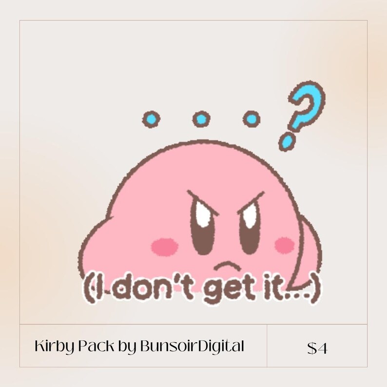 Gif Kirby Stickers 24 Pack indiviual File Transparent Etsy