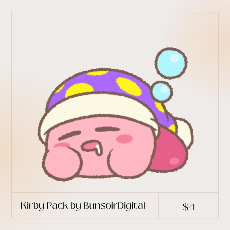 Gif Kirby Stickers 24 Pack indiviual File Transparent Etsy