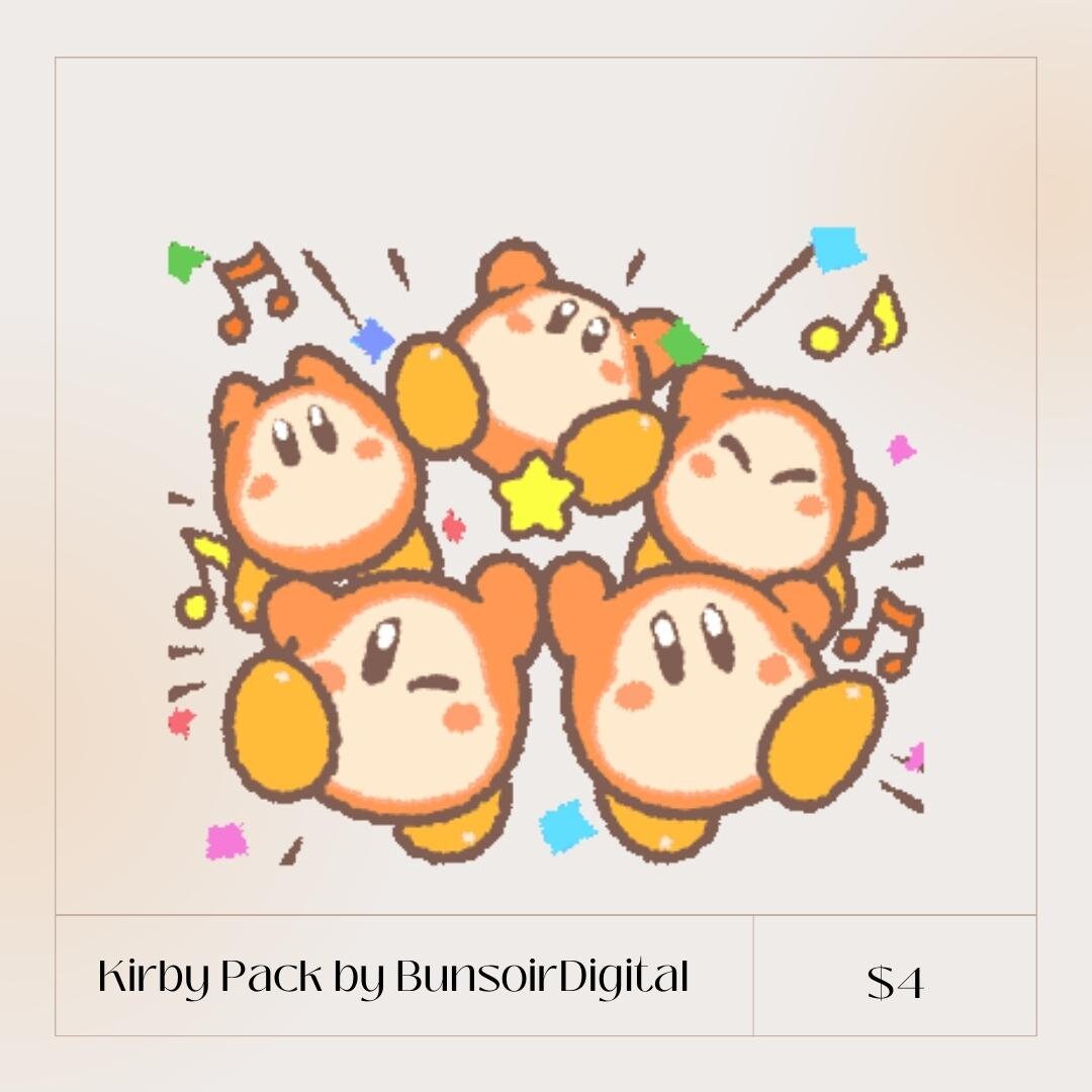 Gif Kirby Stickers 24 Pack indiviual File Transparent Etsy