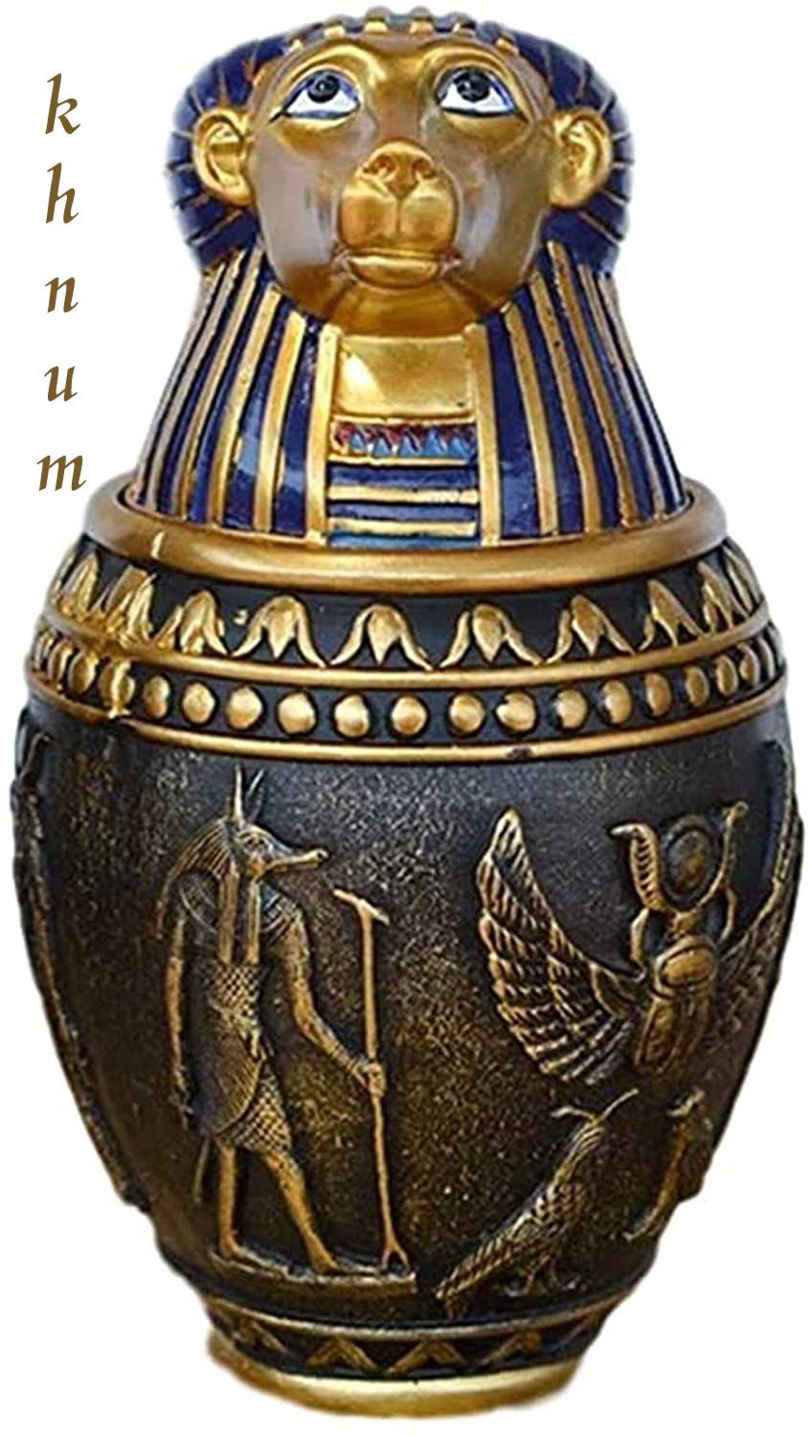 Egyptian Urn, Adult Large Ashes Urn Human Cremation Ashes Memorial