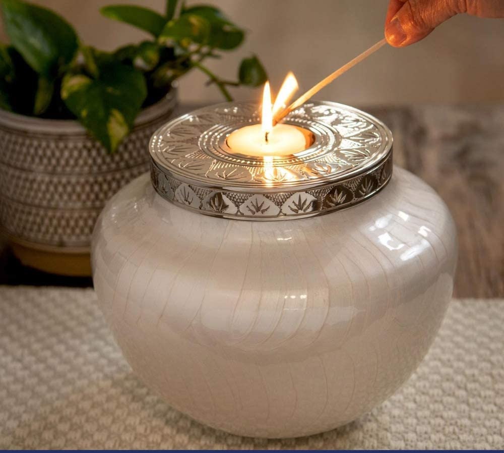 Cremation Urns for Human Ashes Adult White Candle Ash Urn Etsy