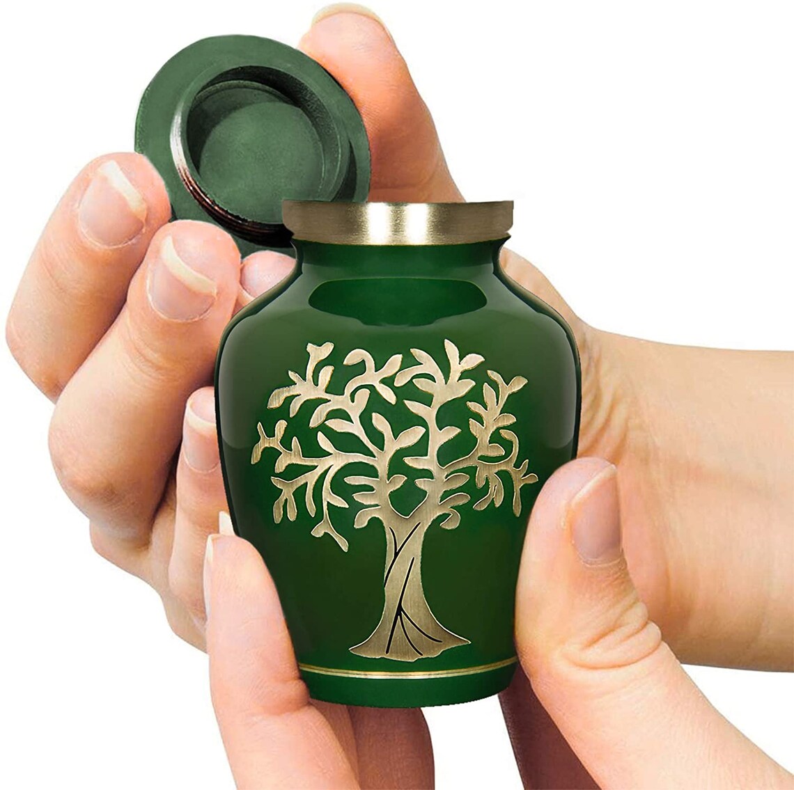 Tree of Life Green Small Keepsake Urns for Human Ashes Modern Etsy UK