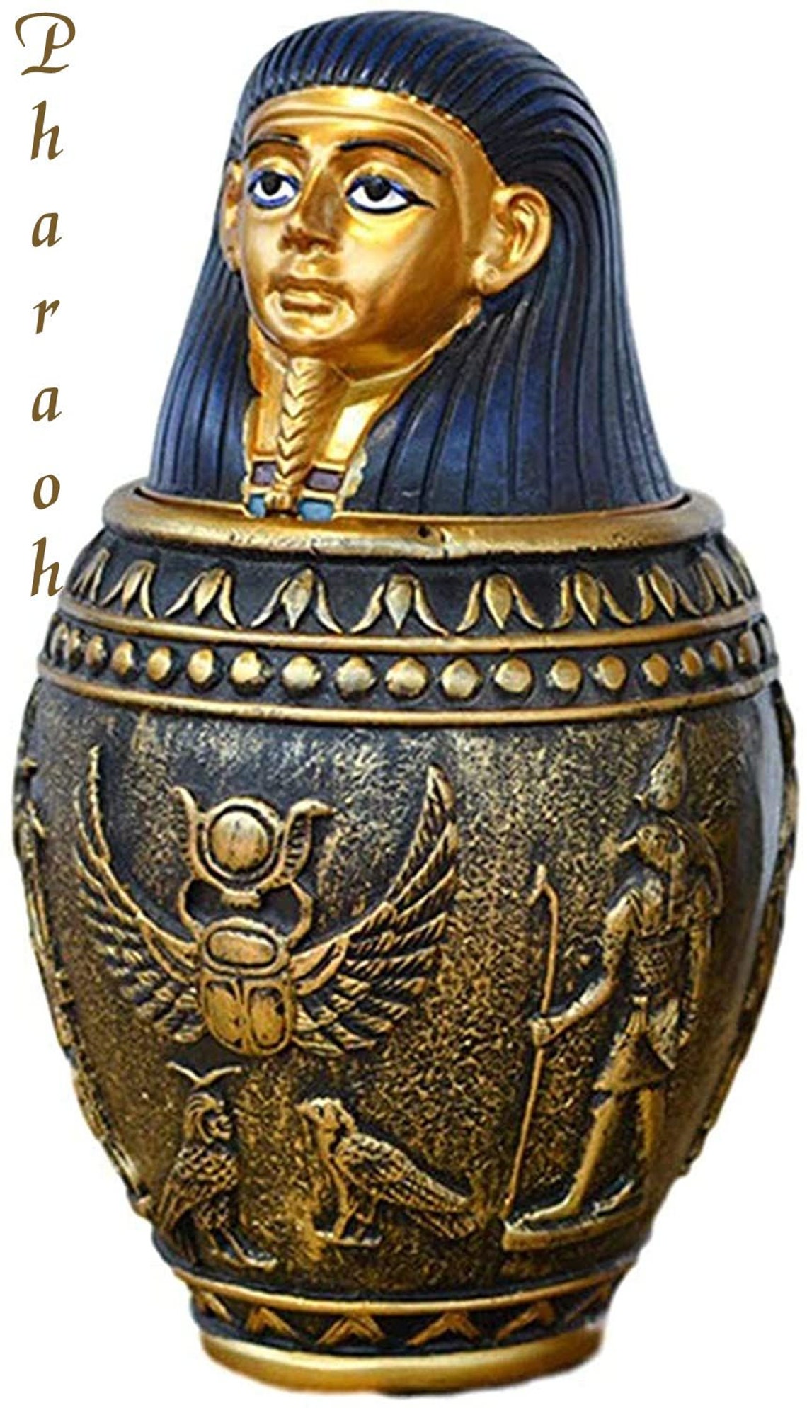 Egyptian Urn, Adult Large Ashes Urn Human Cremation Ashes Memorial