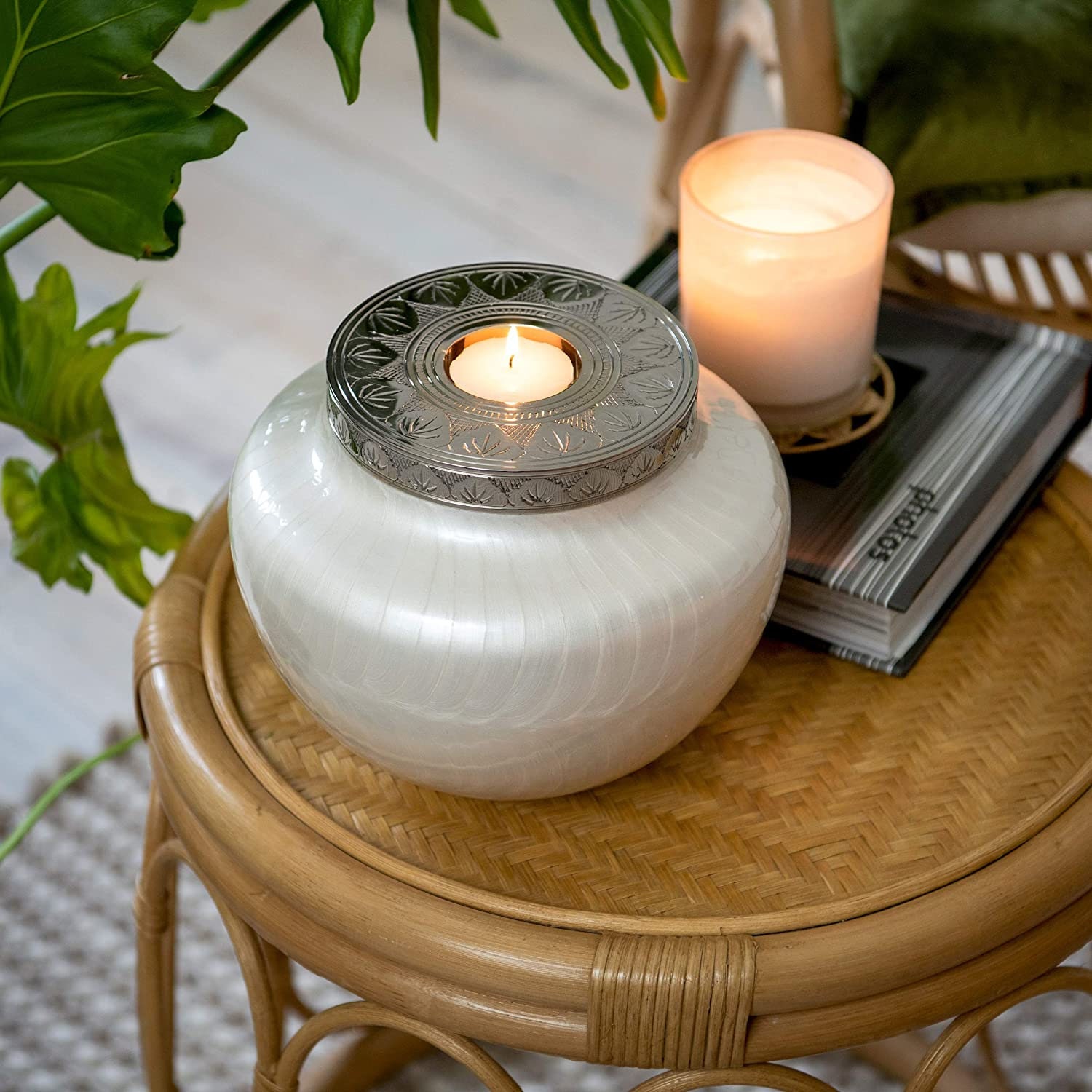 Cremation Urns for Human Ashes Adult White Candle Ash Urn Unique Design