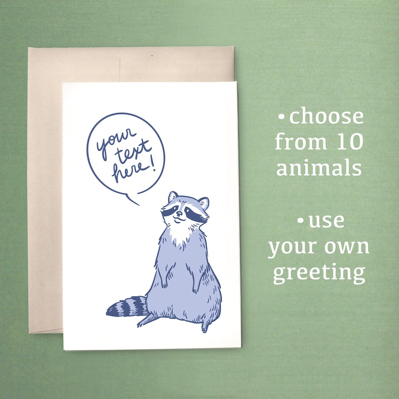 Customizable Greeting Cards: Menagerie 10 original illustrations image 1