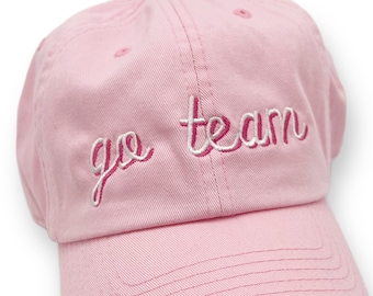 Custom Embroidered Team Hat | Go Team Cap | Personalized Baseball Cap for Soccer Moms, Baseball Moms, Football Moms | Team Spirit Hat | Cute