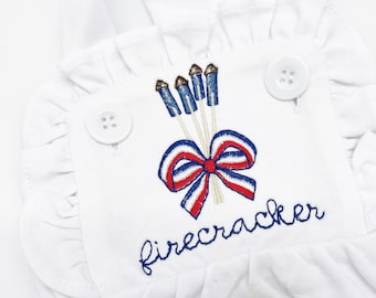 Patriotic Baby Girl Outfit for Memorial Day | Ruffle Romper Sunsuit Bubble for Toddler Girl | Baby Summer Outfit with Bow | July 4 outfit