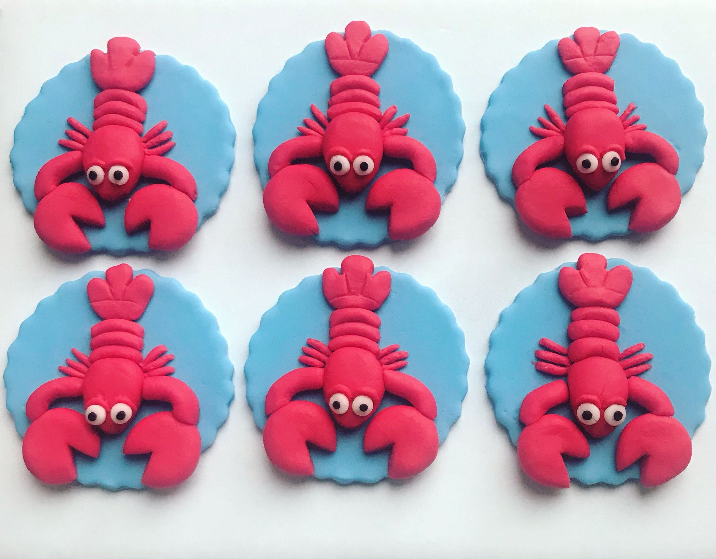 Fondant Lobster Cupcake Toppers | Etsy