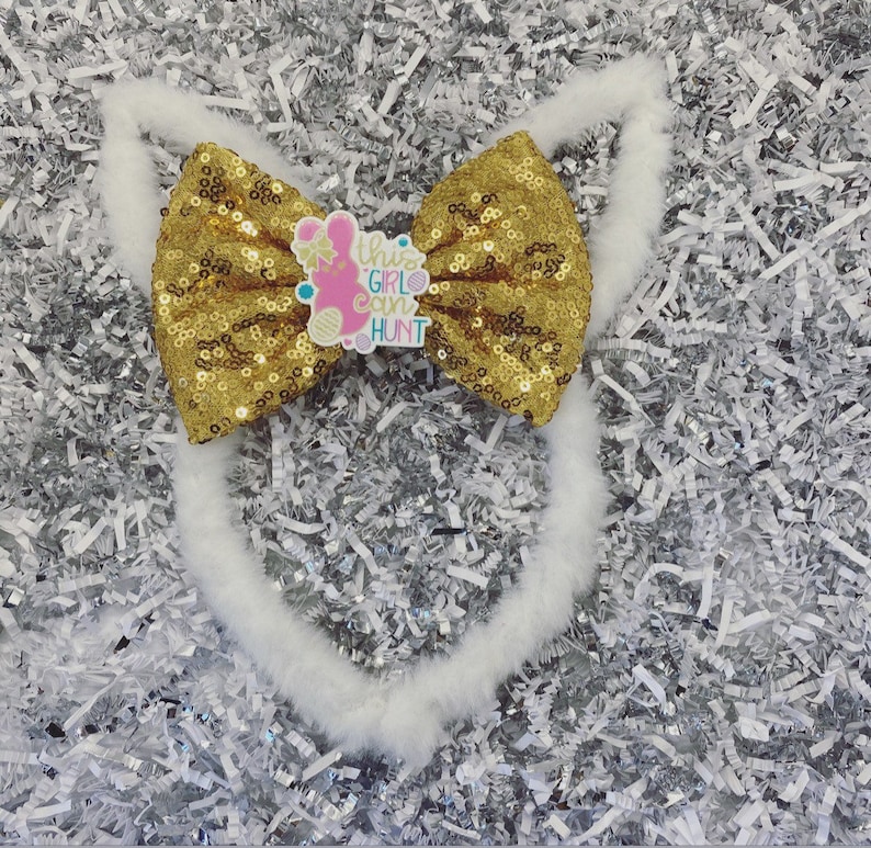 Easter Sequin Bow Bunny Ears