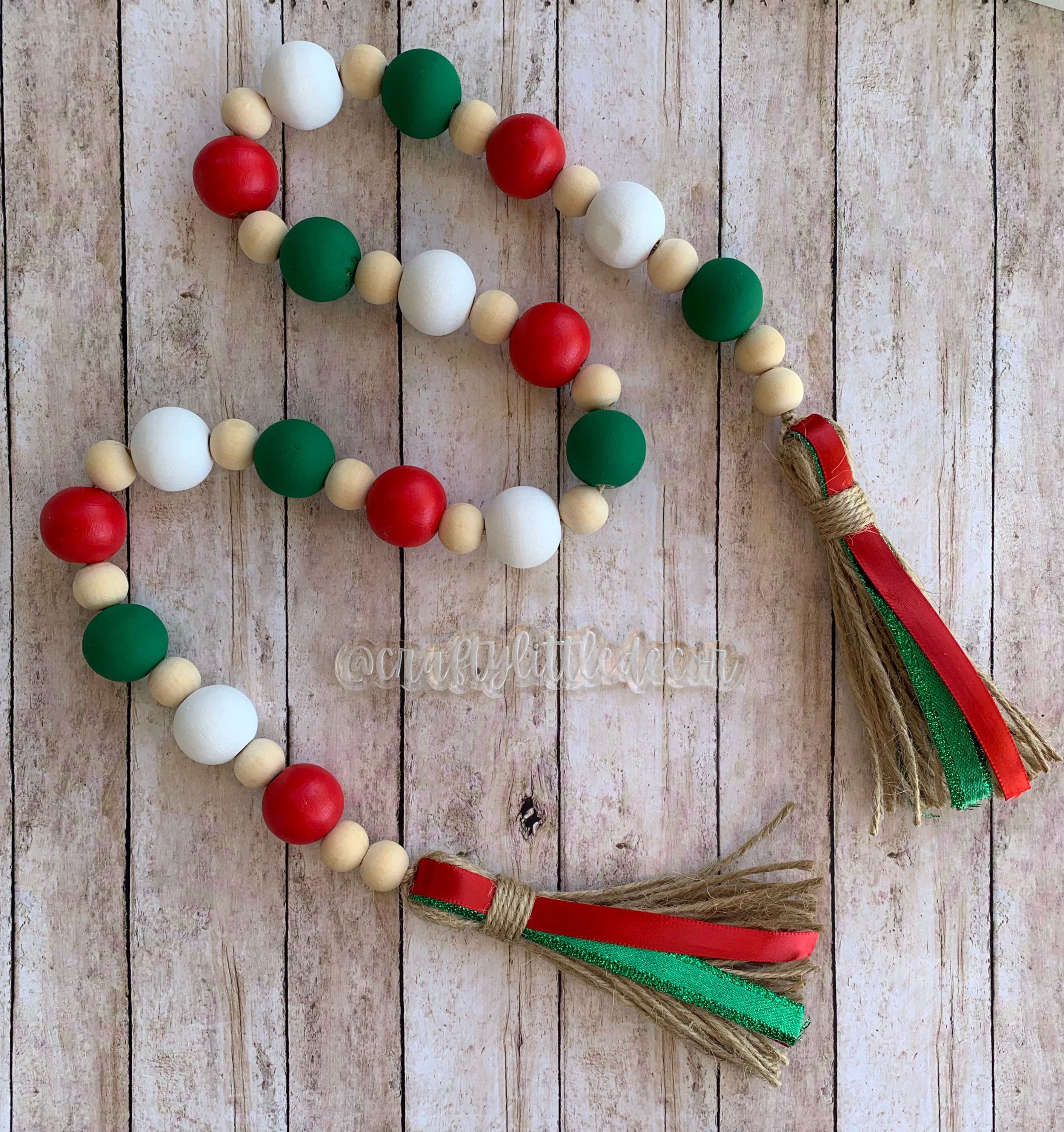 Neutral Wood Bead Garland, Mini Scoop Garland for Canisters, Farmhouse  Beads, Decorative Wooden Bead Garland, Neutral Tiered Tray Decor 