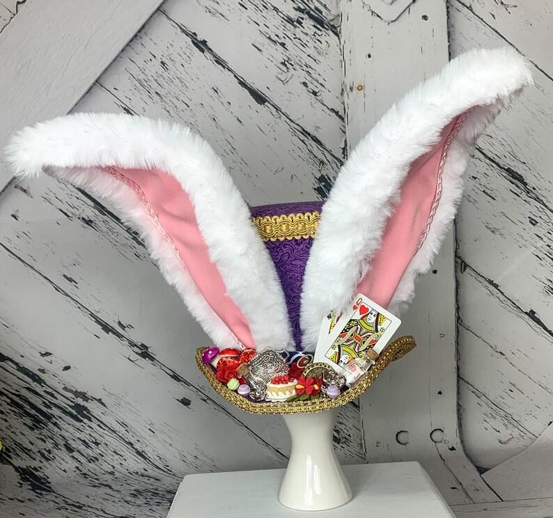 Top Hat, Bunny Ears, White Rabbit, Easter Decor, Wonderland Etsy