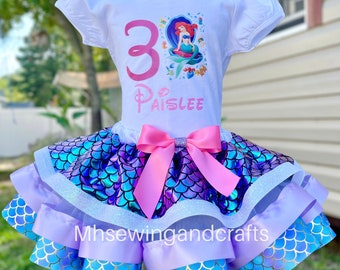Mermaid Birthday Outfit: Sparkly Tutu & Personalized Shirt
