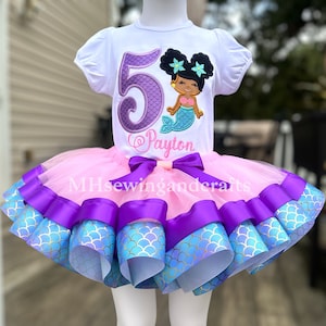 Mermaid Shirt and Tutu Outfit, Mermaid Birthday Set, Mermaid Birthday Shirt, Mermaid Tutu Outfit, Mermaid 1st, 2nd, 3rd, Birthday Outfit