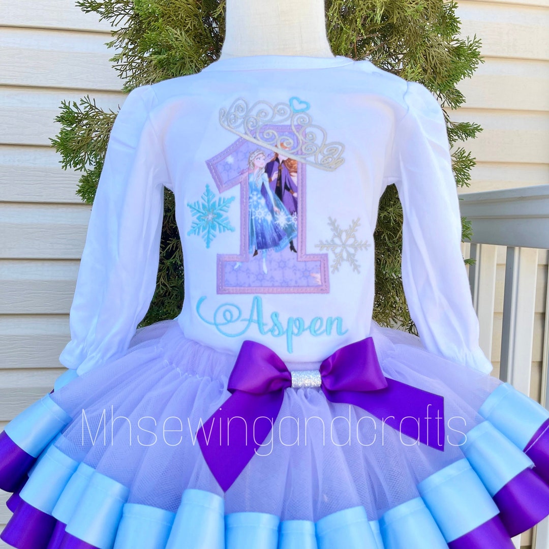 Frozen 1st Birthday Outfit, Elsa Anna Embroidered Shirt, Tutu Set - Etsy
