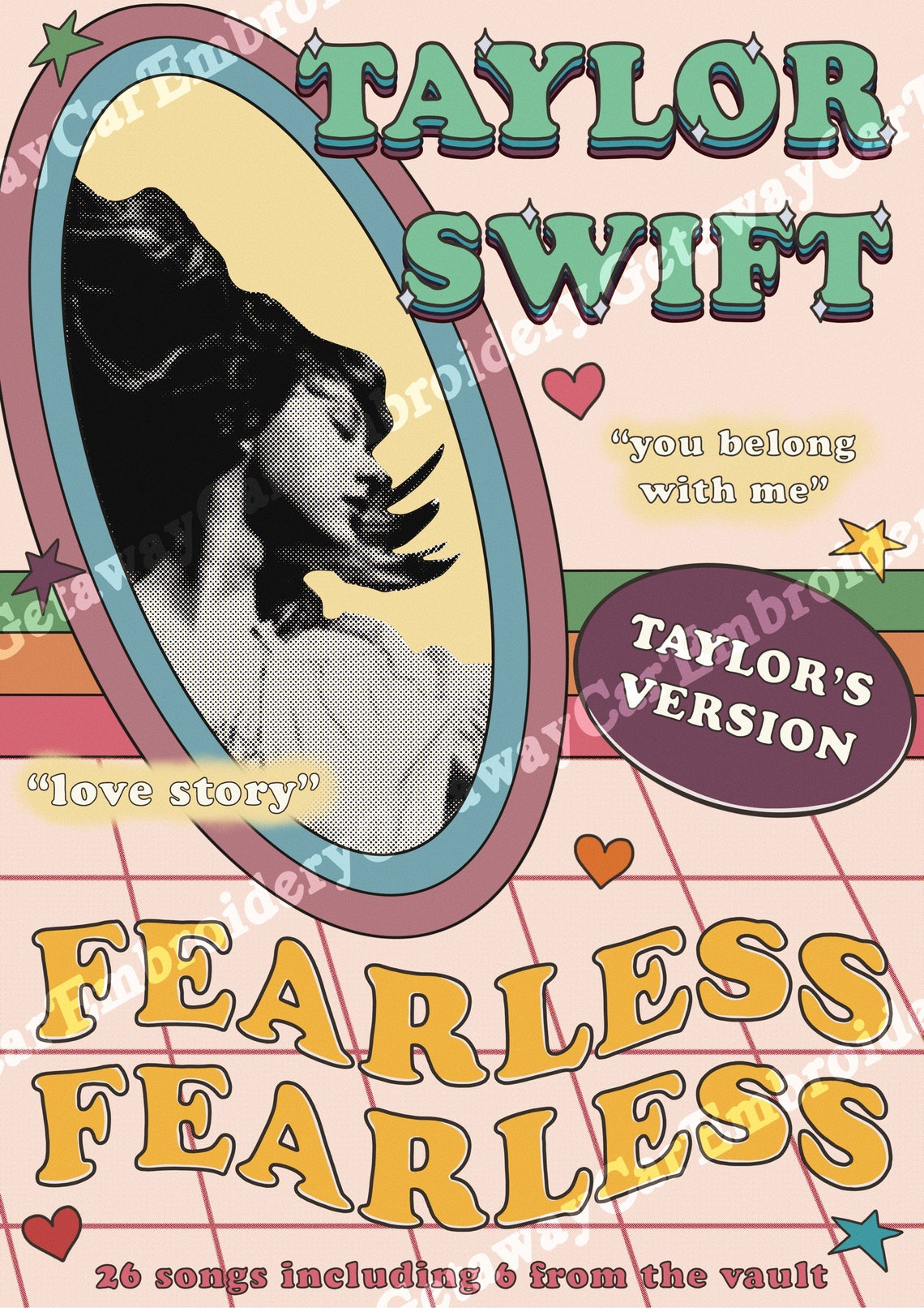 Taylor Swift Fearless Retro Indie Aesthetic Poster Print | Etsy