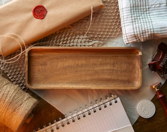 Acacia Wood Desk Organizer Tray