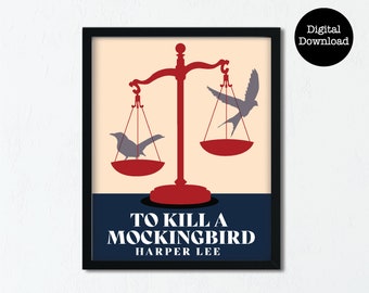 Plakat "Zabić drozda" do druku, klasyczna dekoracja ścienna z motywem literatury