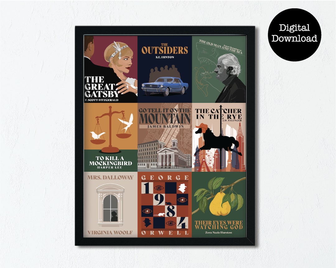Classic Literature Printable Wall Art I Book Cover Print, Literature ...