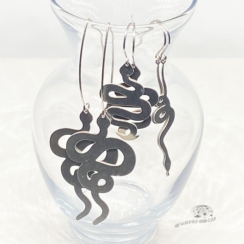Long Earrings Stainless Steel Snake Earrings Snake Jewelry Silver Snake Earrings Long Snake Earrings Minimalist Snake Earrings