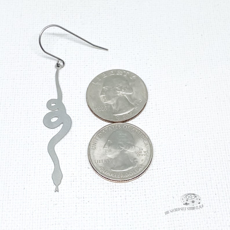 Long Earrings Stainless Steel Snake Earrings Snake Jewelry Silver Snake Earrings Long Snake Earrings Minimalist Snake Earrings
