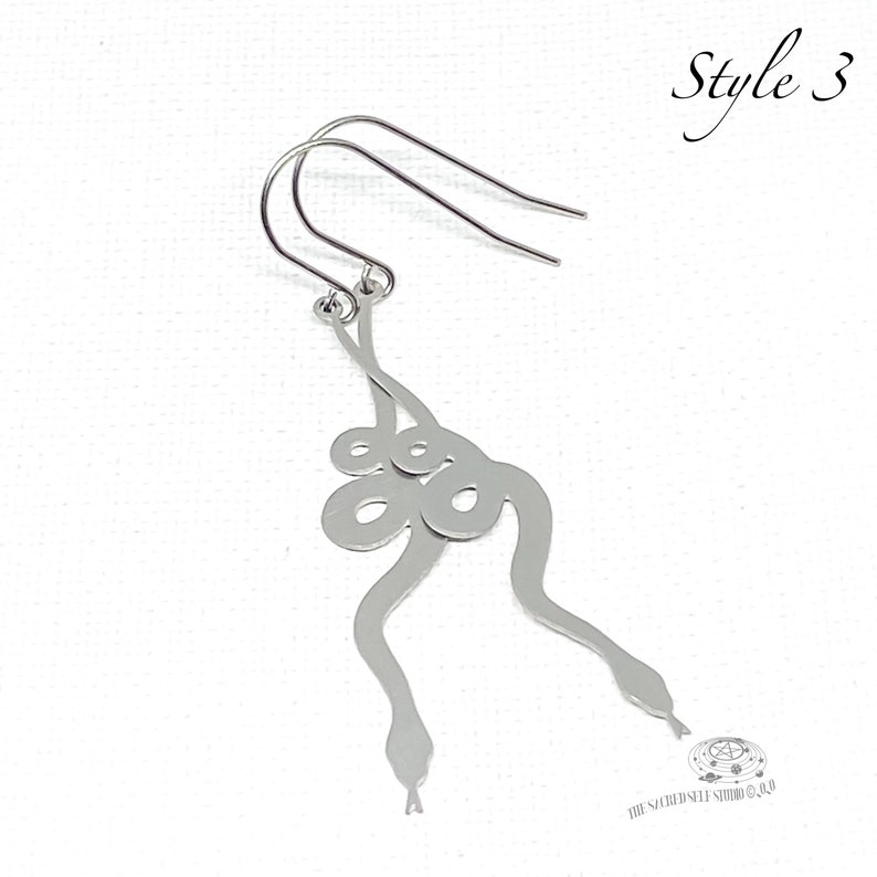 Long Earrings Stainless Steel Snake Earrings Snake Jewelry Silver Snake Earrings Long Snake Earrings Minimalist Snake Earrings