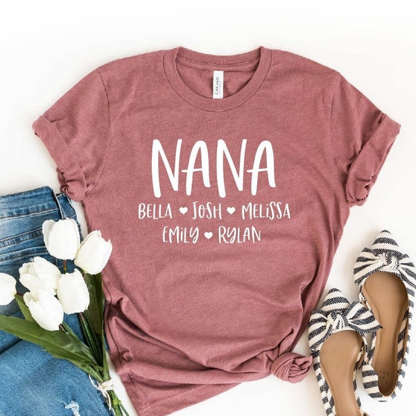 Nana Shirt, Personalized Nana T-shirt, Nana-life Shirt, Grandmother Shirt, Mother's Day Shirt, Grandma Shirt With Grandkids Names, Nana Tee