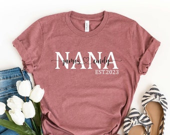 Nana Shirt, Personalized Nana Shirt, Custom Nana Gift, Customized Mother's Day Shirt, Grandchildren's Names, Nana Tshirt, Gift for Nana Tee