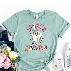 Spooky Season Shirt, Funny Halloween T-shirt, Pumpkin Fall, Retro Halloween T-shirt, Fall Shirt, Halloween Shirt, Vintage Ghost, Cute Tee
