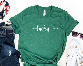 Lucky Shirt, St. Patrick's Day Tee, St. Patty Day Shirt For Woman, Holiday Shirt, Trendy Mom Shirts, Irish Shirt,Women's St.Patrick Day Tees