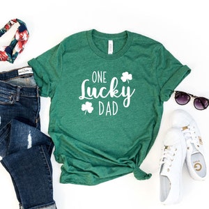 One Lucky Dad , Unisex Lucky , Womens St Patricks Day shirt, One Lucky Mama Matching Shirt , Lucky St Patricks Day Tee Green,Family Matching