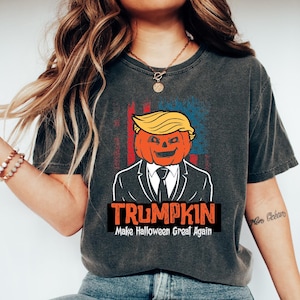 Comfort Colors® Halloween Trumpkin Shirt, President Donald Trump 2024 Shirt, Make Halloween Great Again Shirt, Republican Gift, Trump Shirts