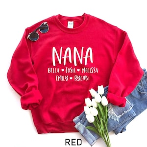 NANA Sweatshirt, Personalized Nana Shirts, Custom Nana Sweater, Grandmother Tee, Mother's Day Shirt, Grandma Sweatshirt with Grandkids Names