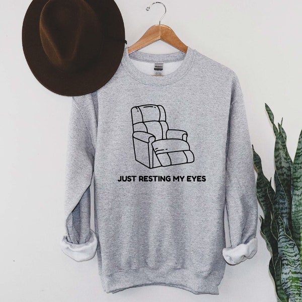 Just Resting My Eyes Sweatshirt, I'm Not Sleeping Long-sleeve, Dad Shirt, Grandpa & Father Sweatshirt, Funny Grandpa Tee, Father's Day Gift