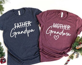 Grandma Shirt, Grandpa Shirt, Promoted Shirt , New Grandparents Shirt, Grandma Shirt,Pregnancy Reveal, Baby Announcement,Grandma To Be, Gift