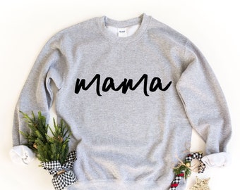 Mama Crewneck Sweatshirt Gift, Mama Sweater, Baby Shower Gift, Pregnancy Reveal Shirt, Unisex Sweatshirt Gift for Mom, Pregnant Announce