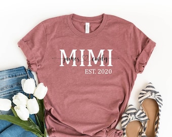 Mimi Est Shirt, Personalized Mimi T-shirt, Grandma-life Shirt, Mimi Shirt, Mother&#39;s Day Shirt, Grandma Shirt With Grandkids Names, Mimi Tee
